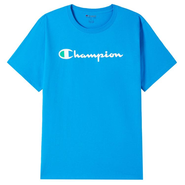 Champion 【品牌直营】男式潮流字母logo短袖 In Blue