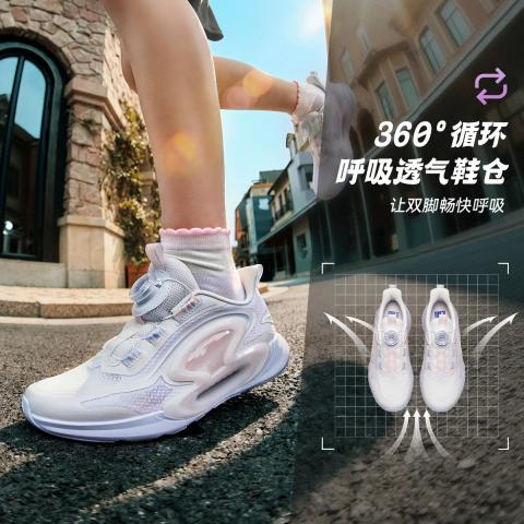 安踏 夏季新品逐月儿童跑步鞋透气网面女童鞋中大童校园训练稳定运动鞋 图片 3