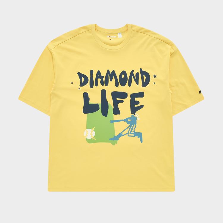 Fila 【情侣款】fusion系列夏季运动t恤男女同款宽松针织短袖衫 In Yellow