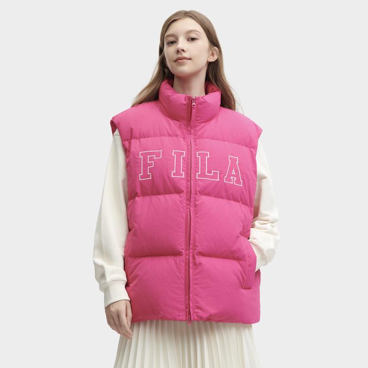 Fila 【情侣款】时尚休闲舒适日常运动马夹男女同款羽绒马甲 In Pink