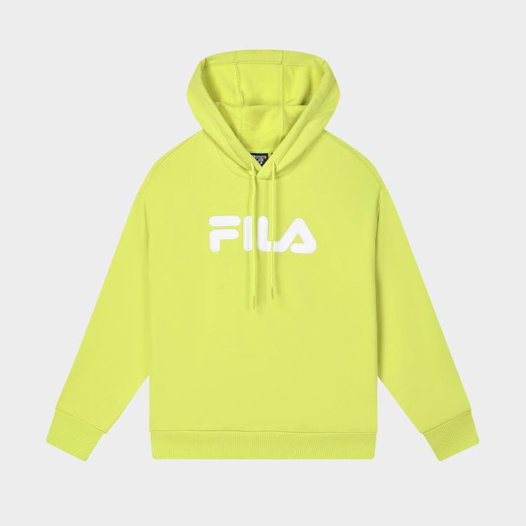 Fila 【情侣款加绒】休闲时尚运动卫衣男女同款宽松针织连帽上衣 In Green