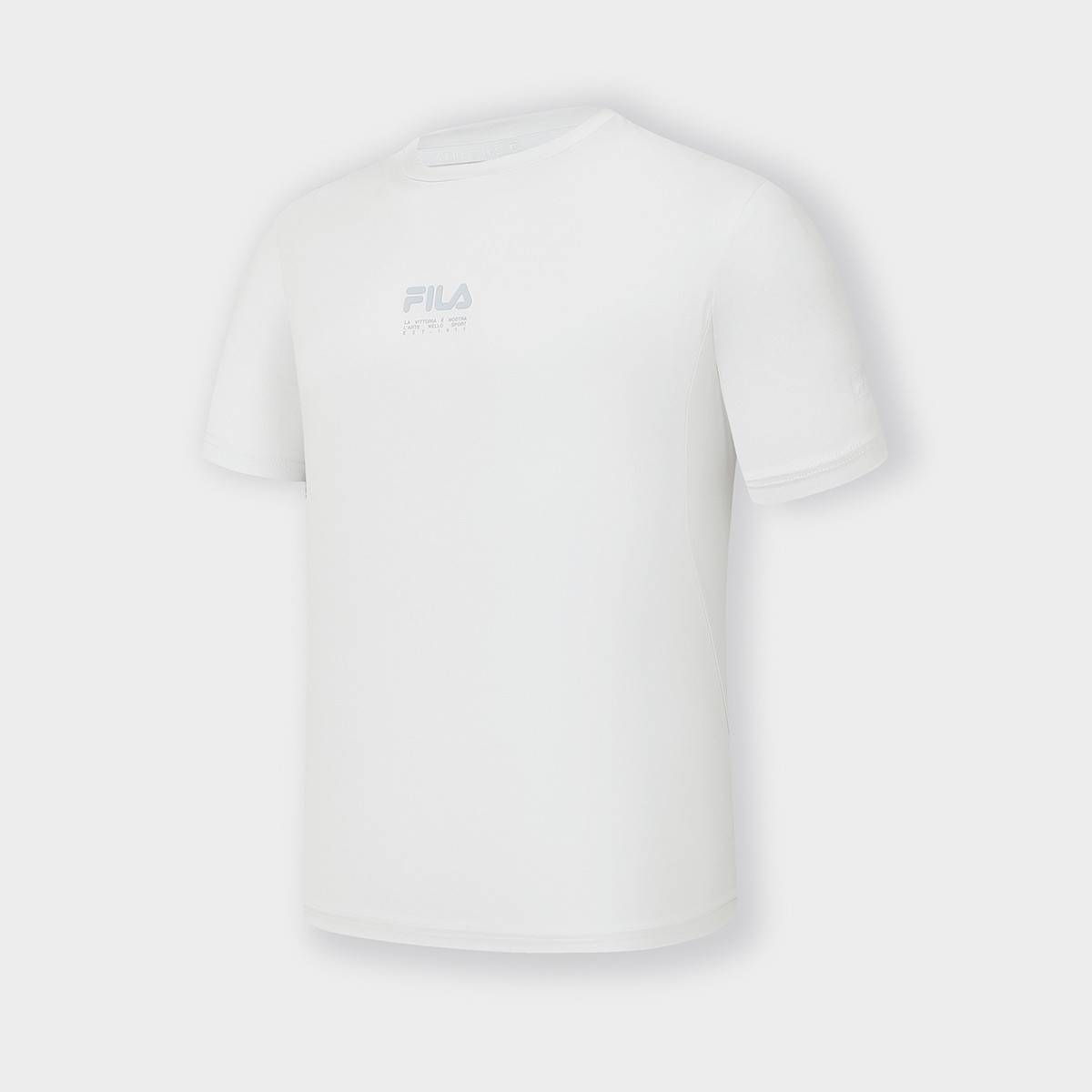 FILA 【抗紫外线】男装运动T恤男士防晒吸湿速干健身户外针织短袖衫