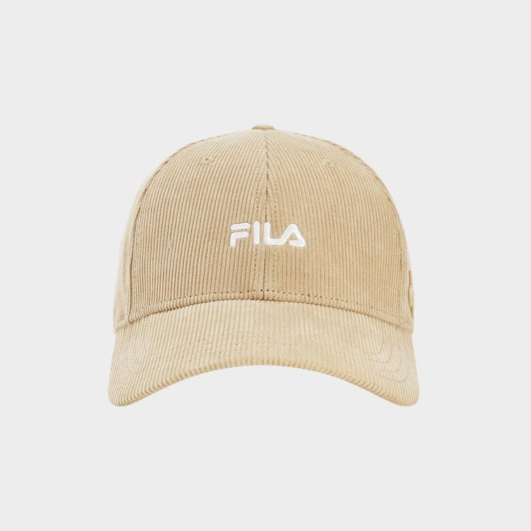 Fila 【情侣款】休闲帽子男女同款灯芯绒棒球帽多彩百搭日常运动帽 In Brown