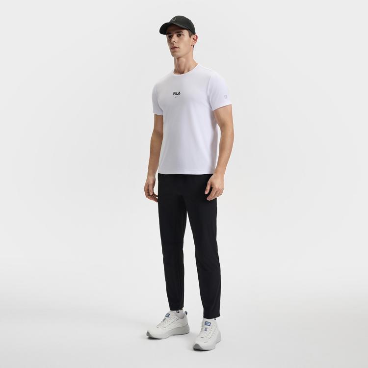 Fila 【抗紫外线】男装运动t恤男士健身干爽舒适百搭基础针织短袖衫