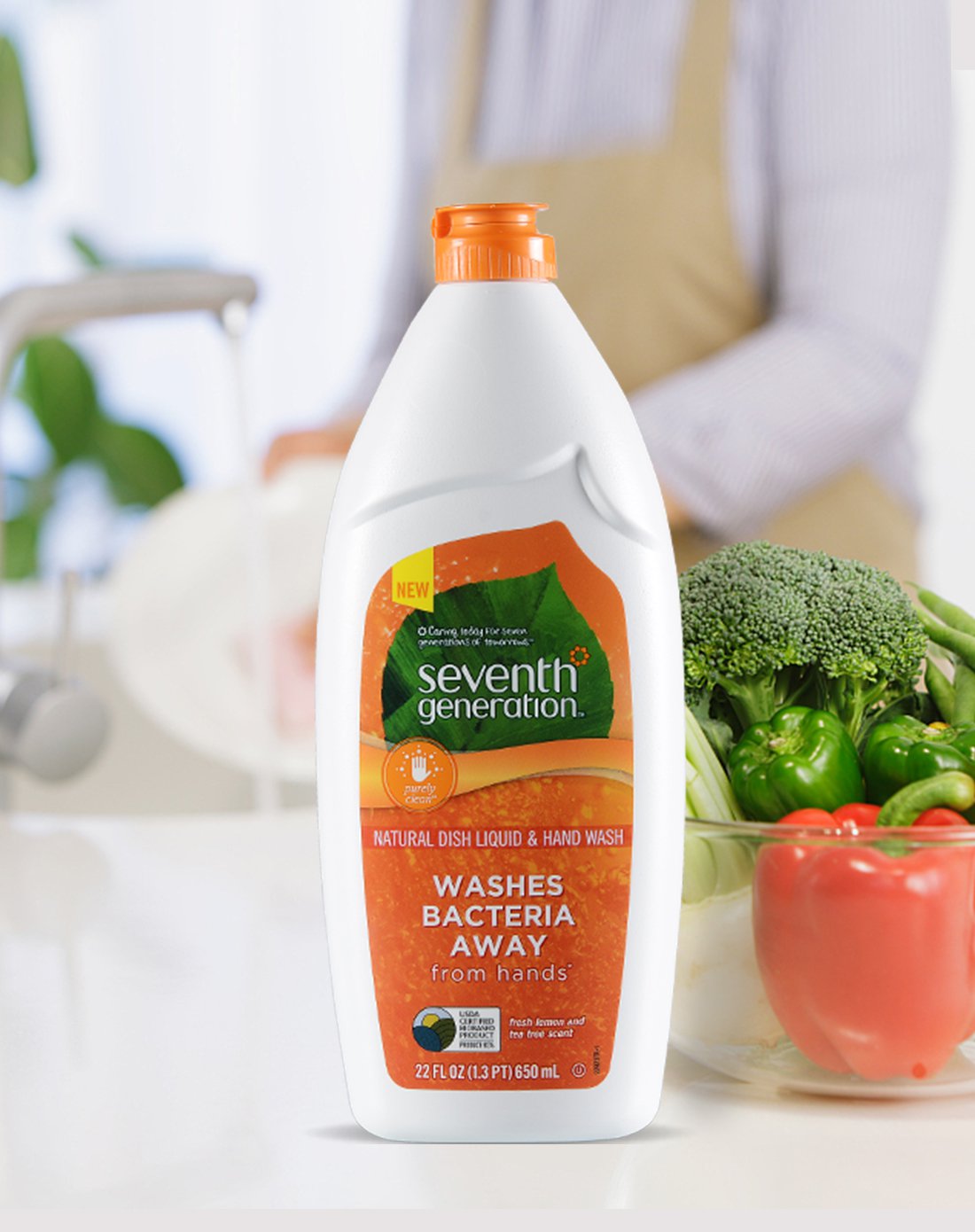 易冲洗无残留不伤手美国原装净七代柑橘柠檬洗洁精