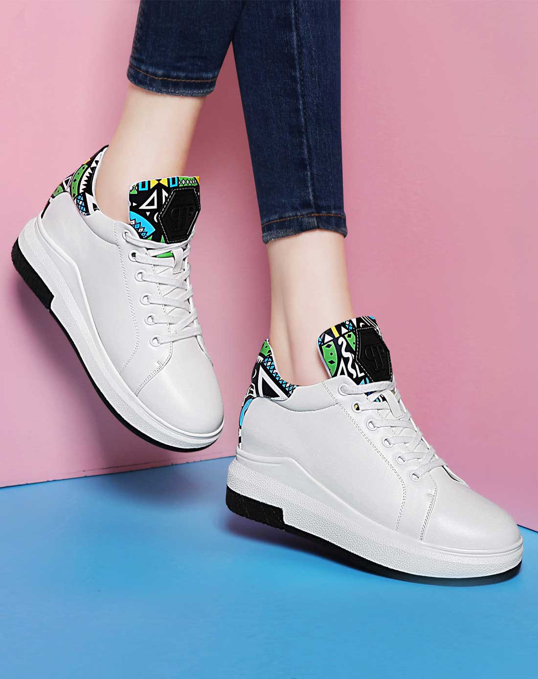 centenary【唯品专供】潮流时尚涂鸦拼接休闲鞋黑色8561201_唯品会