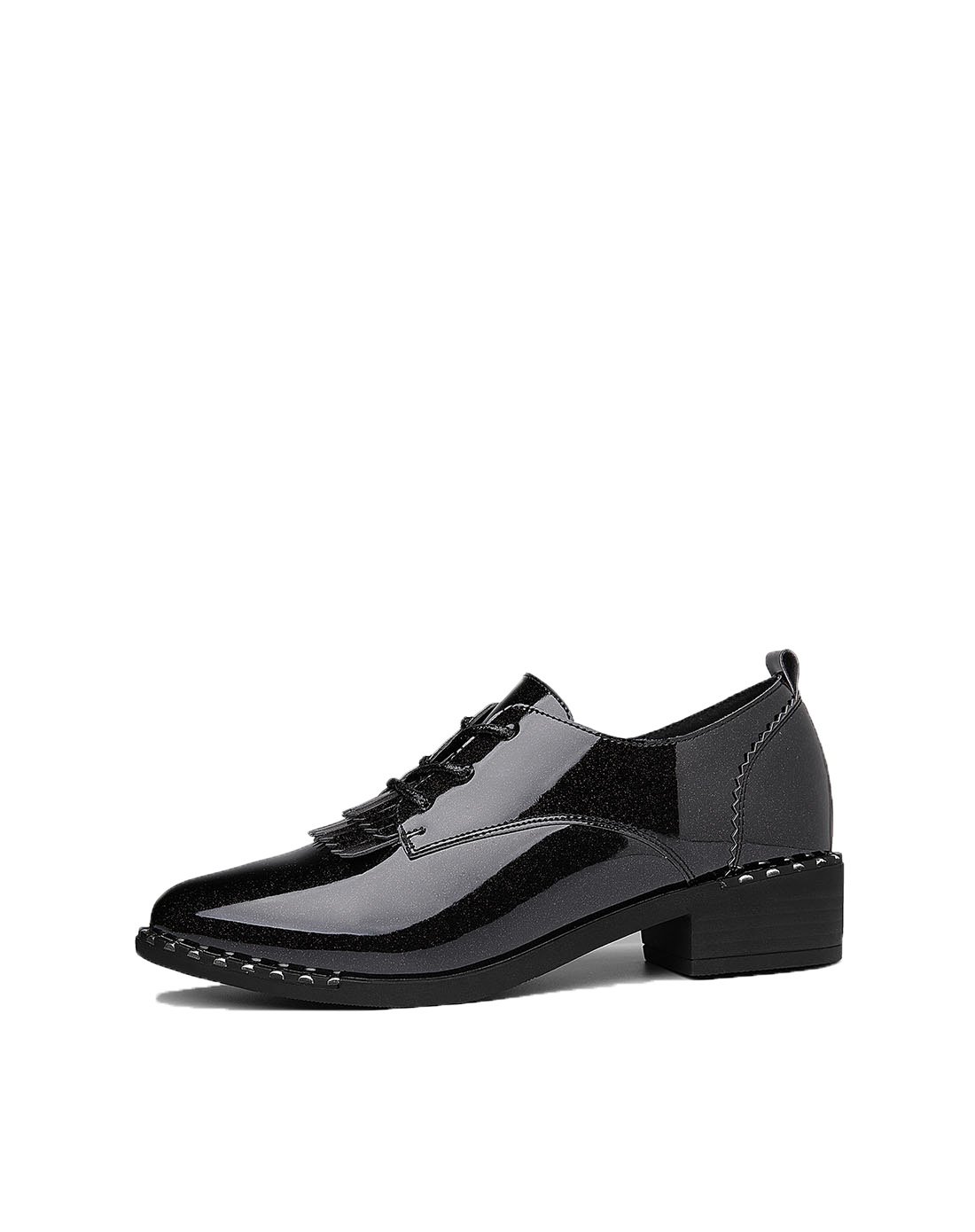 【人气特卖】英伦风尖头平跟休闲单鞋布洛克鞋