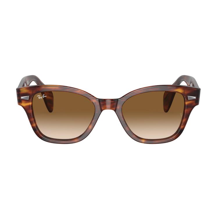 Rayban 雷朋太阳镜框哈瓦那方框男女同款修颜渐变墨镜0rb0880sf In Brown