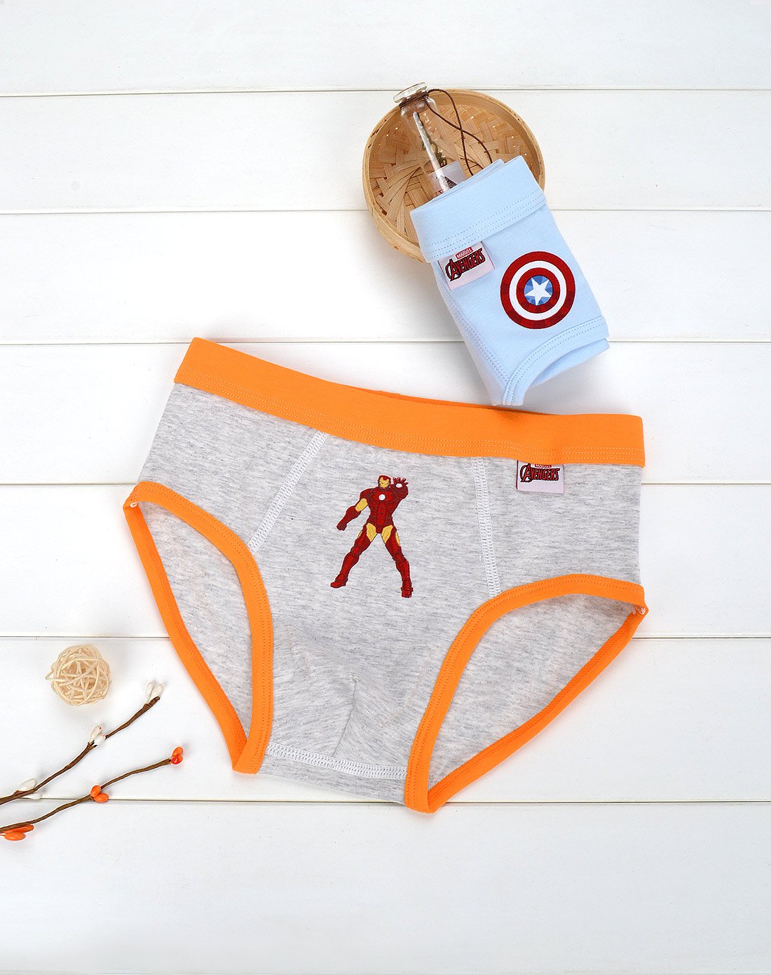 迪士尼漫威儿童内裤棉男童宝宝三角裤中大童(2条三角)