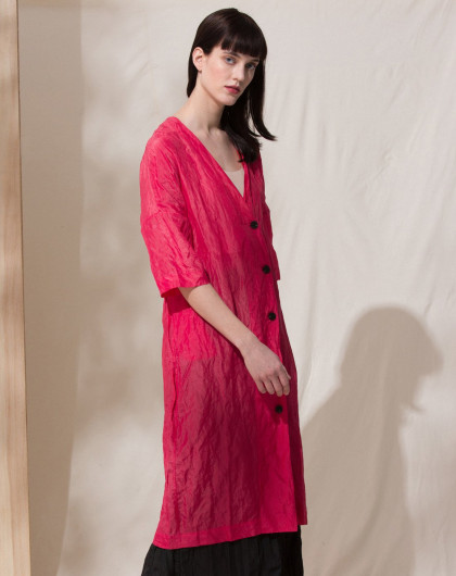 摩尼菲格女装尖货专场皱感中袖宽松系带中长款外套91782861579_唯品会