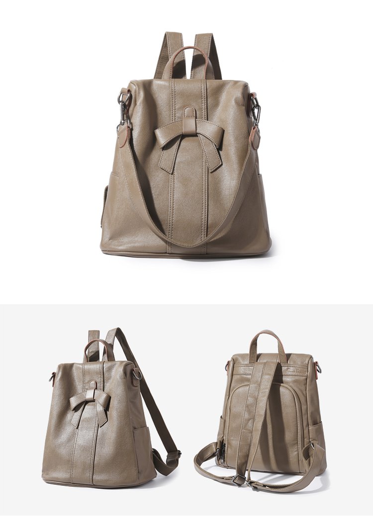 【单双肩多用包】麦包包-英国clous krause 蝴蝶结配牛皮手提防盗包