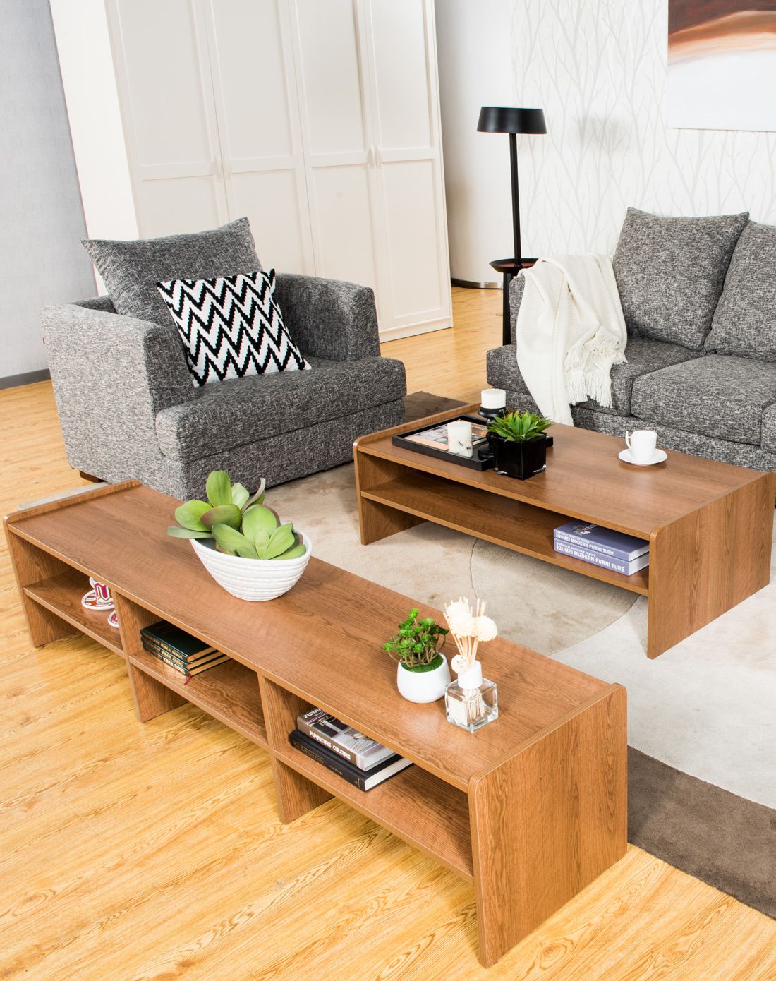 曲美家具家居 木质茶几电视柜