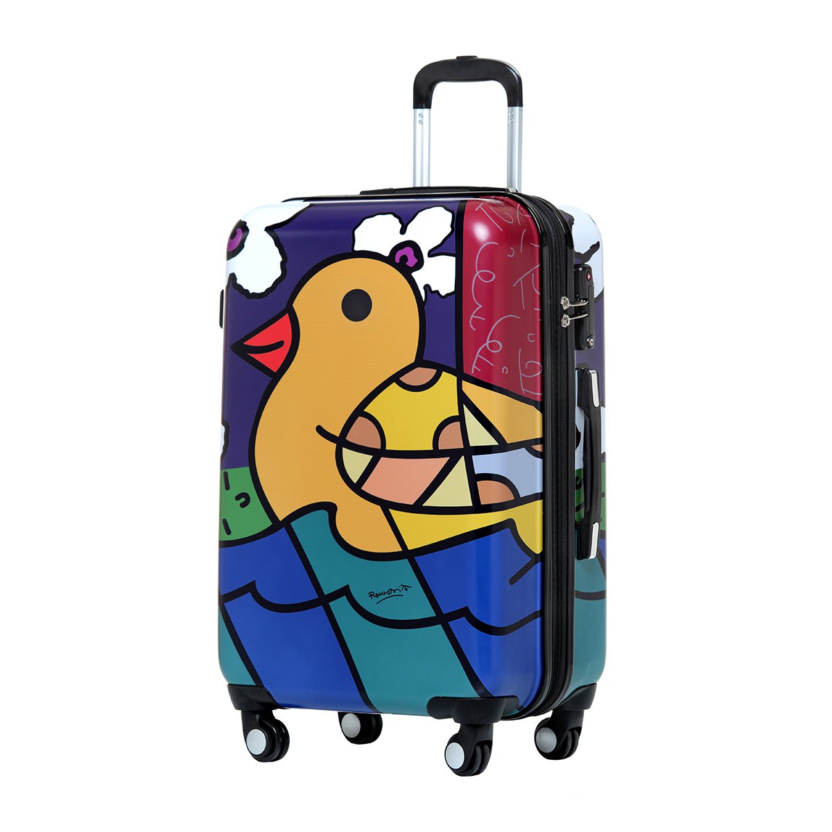 小鸭子款 涂鸦动物系列大容量可扩展旅行箱28寸男行李箱女密码锁万向