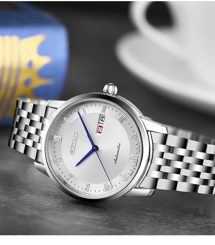 seiko精工原装进口蓝针商务机械男士手表srp691j1