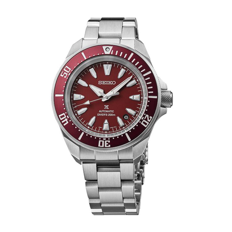 Seiko 精工 精工200米潜水表自动机械夜光防水男士运动手表送礼 In Red