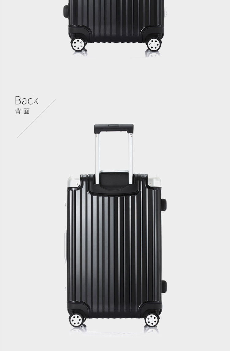 occa纯pc拉杆箱万向轮铝合金锁扣行李箱20寸黑色