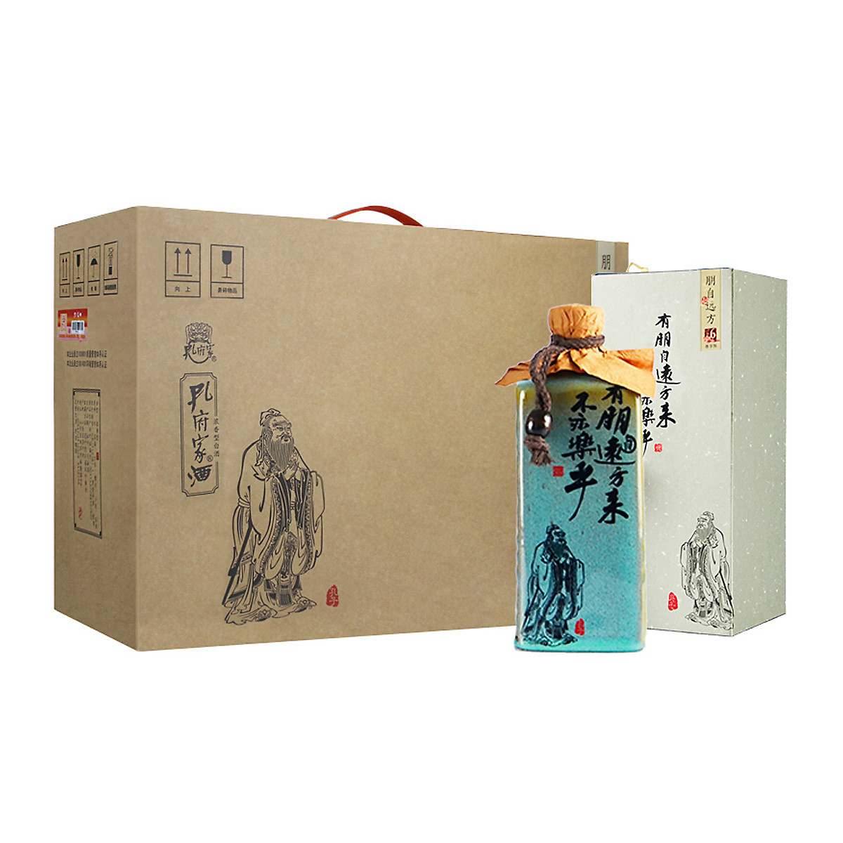 孔府家 朋自远方6尊享版52度500ml*4 整箱装 高度白酒