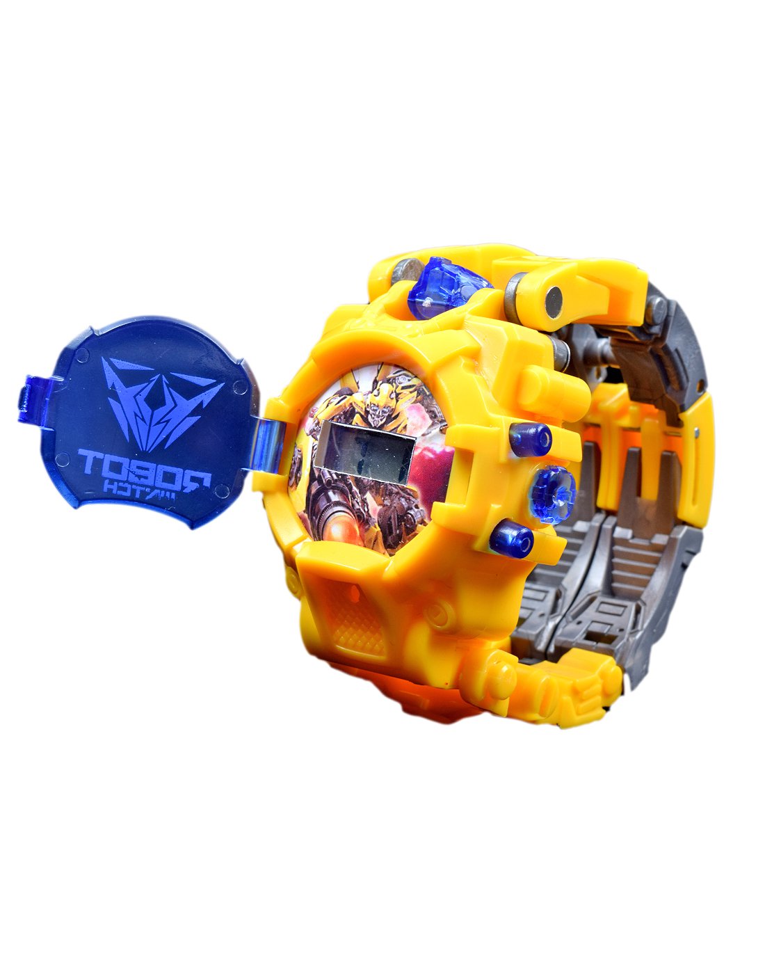 【可看时间】百变电子机甲变形机器人手表【黄】