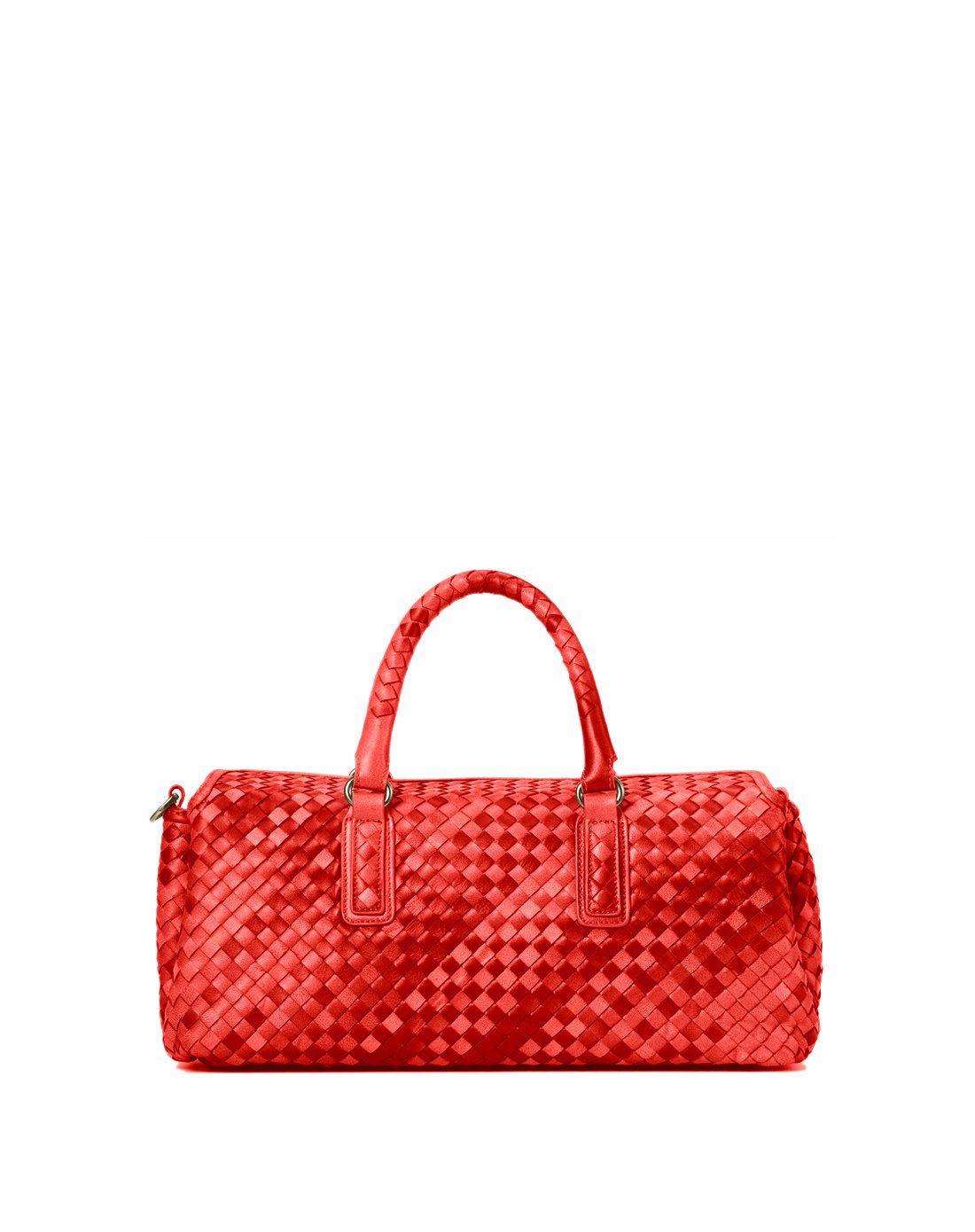 维多利亚 时尚个性手工编织羊皮女包手提单肩包红色