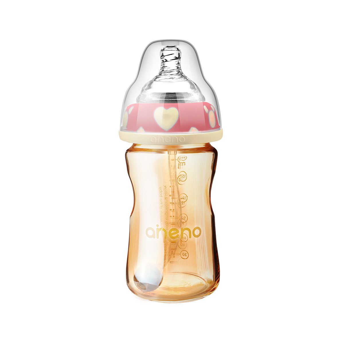 恩尼诺 宽口径三维多效玻璃奶瓶防摔防胀气新生儿奶瓶180ml