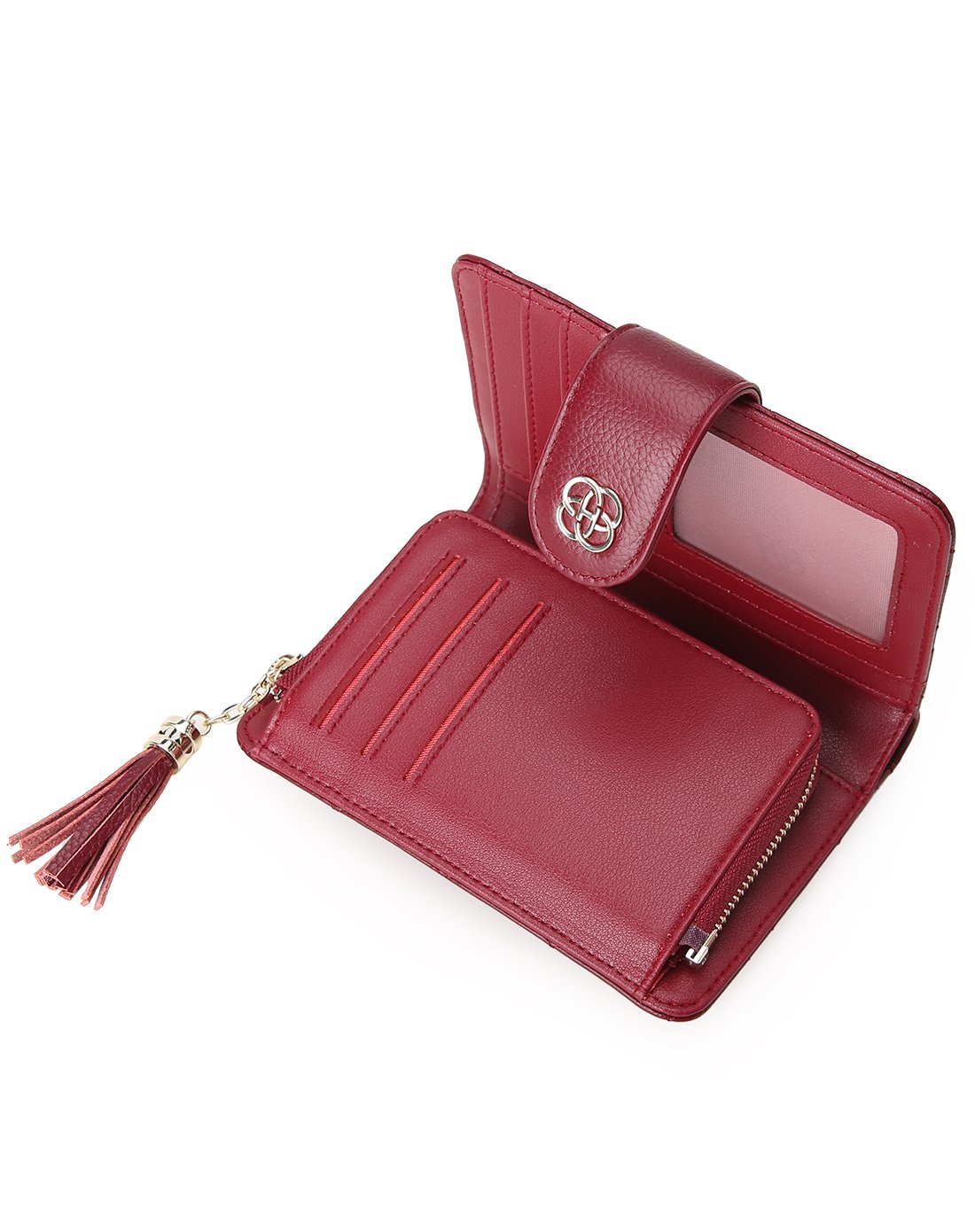 红谷钱包女拉链牛皮时尚钱夹短款女士钱包