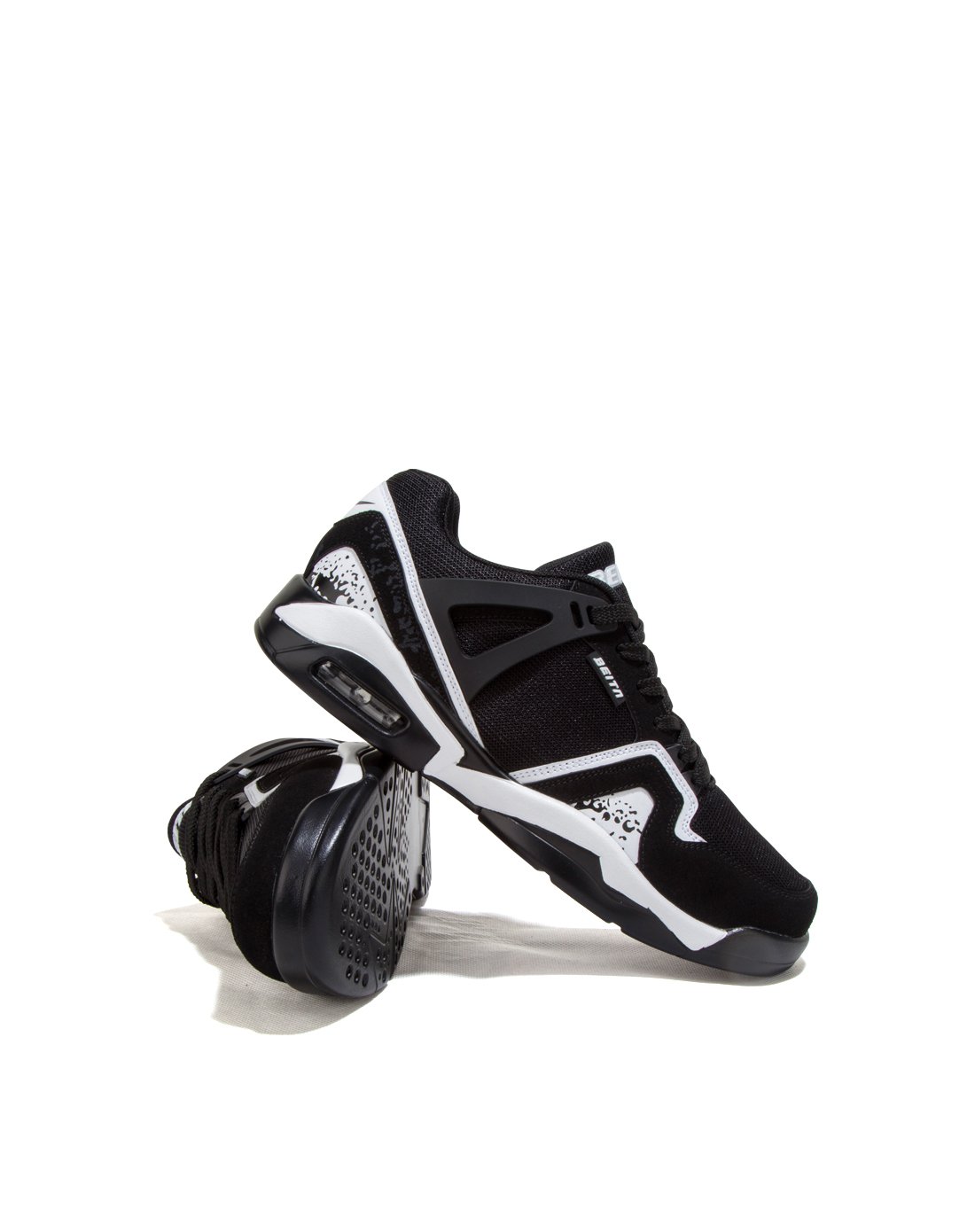 贝踏男女运动鞋专场网面人适革 男款板鞋 运动休闲6902黑白6902-2