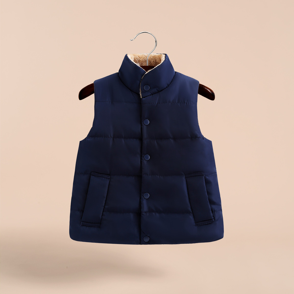 精典泰迪男女童秋冬加绒加厚保暖马甲冬季婴儿背心上衣外出服宝宝马甲