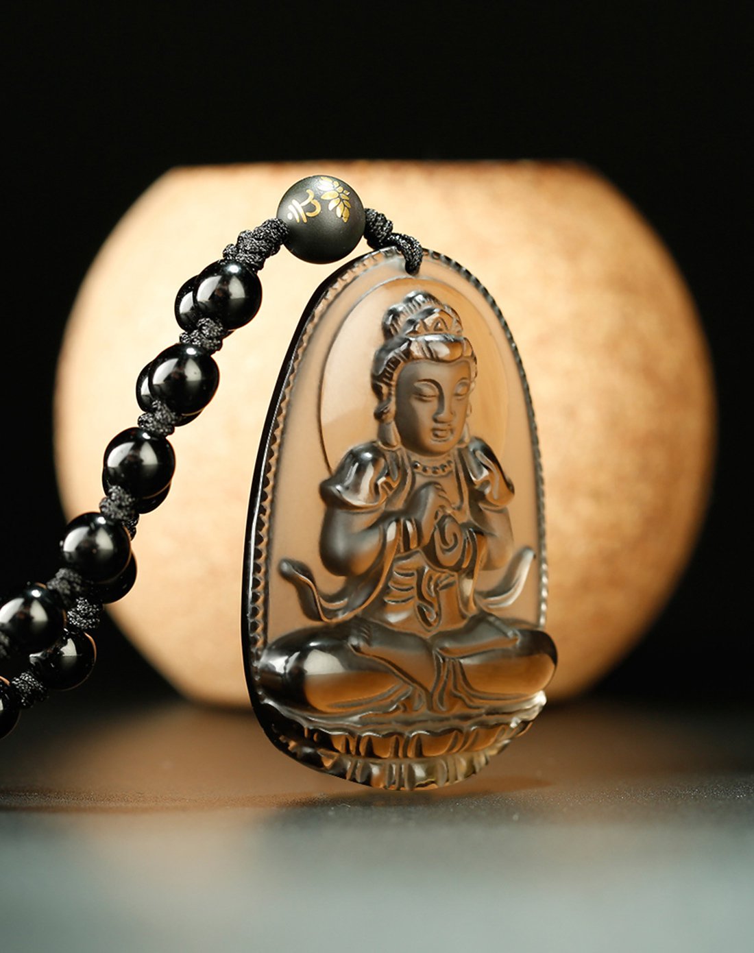 慈元阁 开光冰种黑曜石生肖本命佛属羊猴大日如来