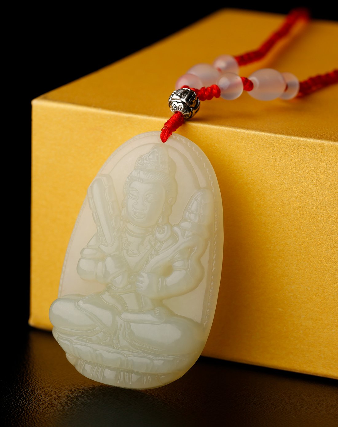 开光和田玉12生肖守护神吊坠虚空藏菩萨属牛属虎本命佛玉坠