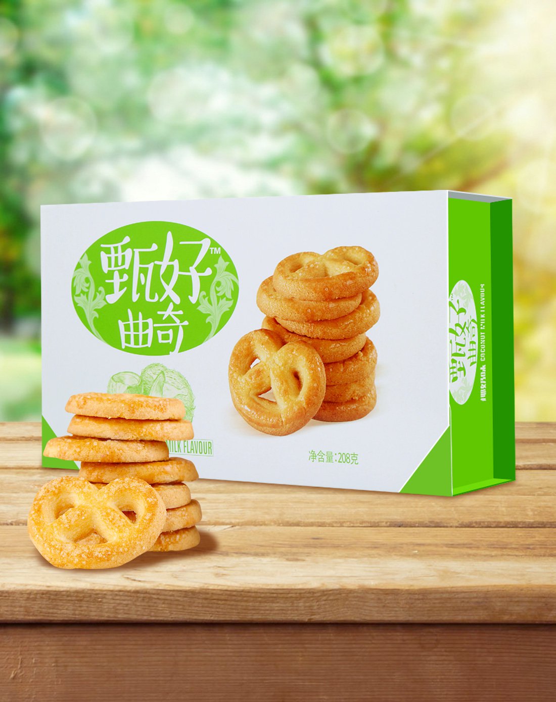 甄好曲奇椰奶风味盒装208g