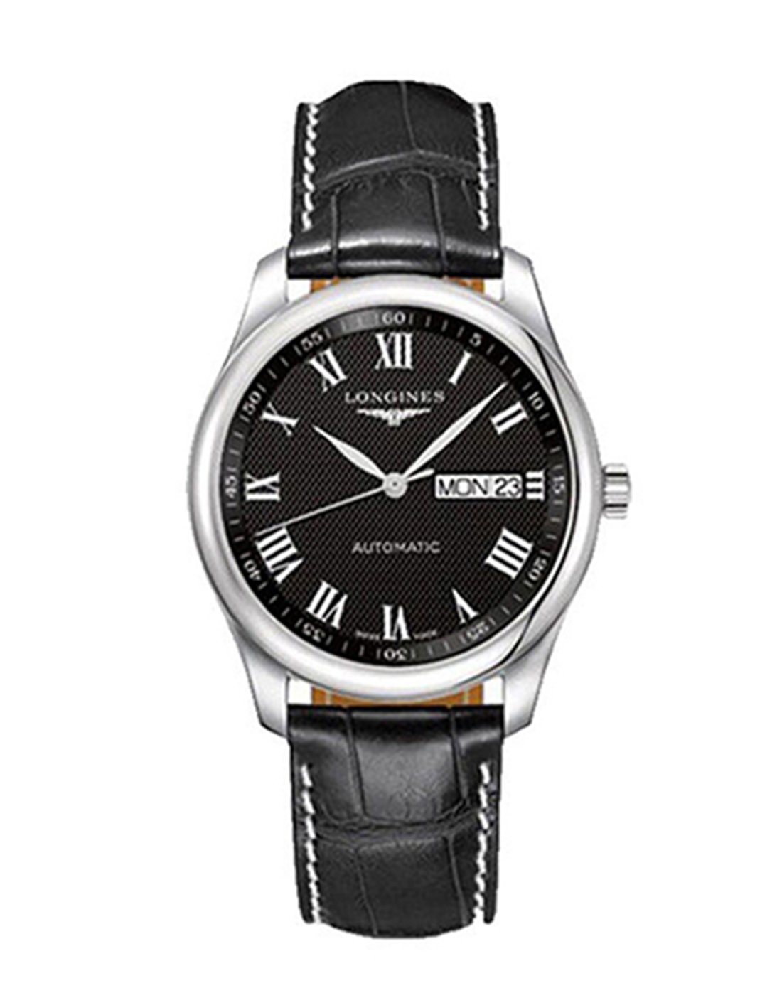 浪琴longines-名匠系列日期显示黑色表盘机械男表