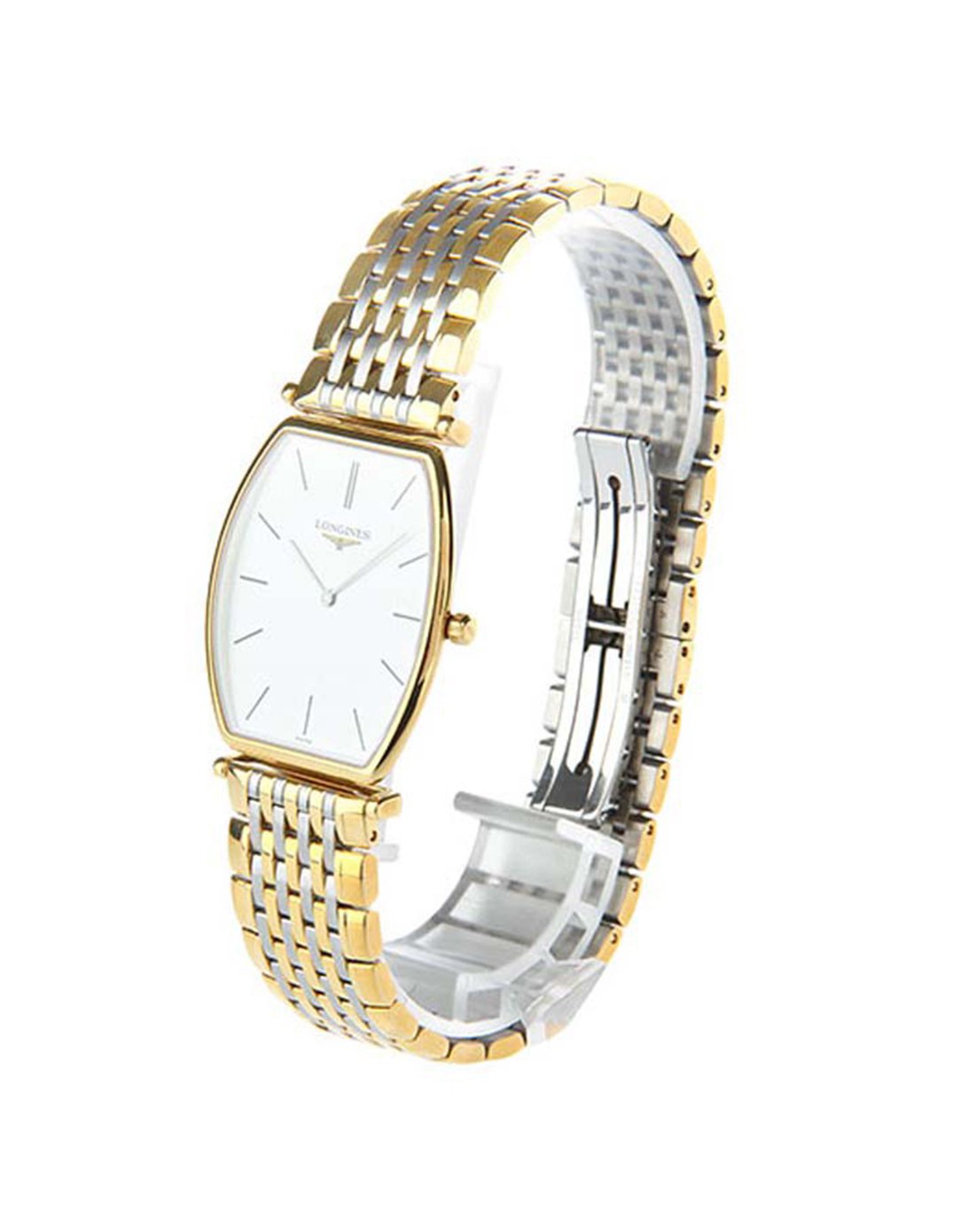 浪琴longines-嘉岚系列酒桶表盘间金带石英男表