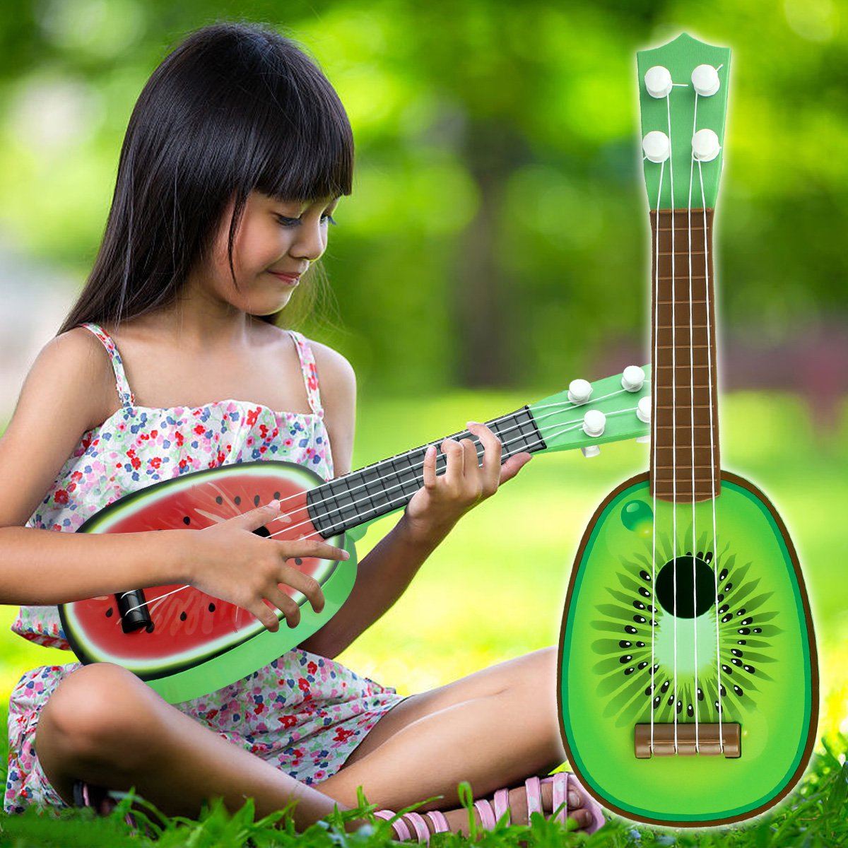 卡通水果尤克里里乌克丽丽四弦迷你吉他它可弹奏乐器益智儿童玩具