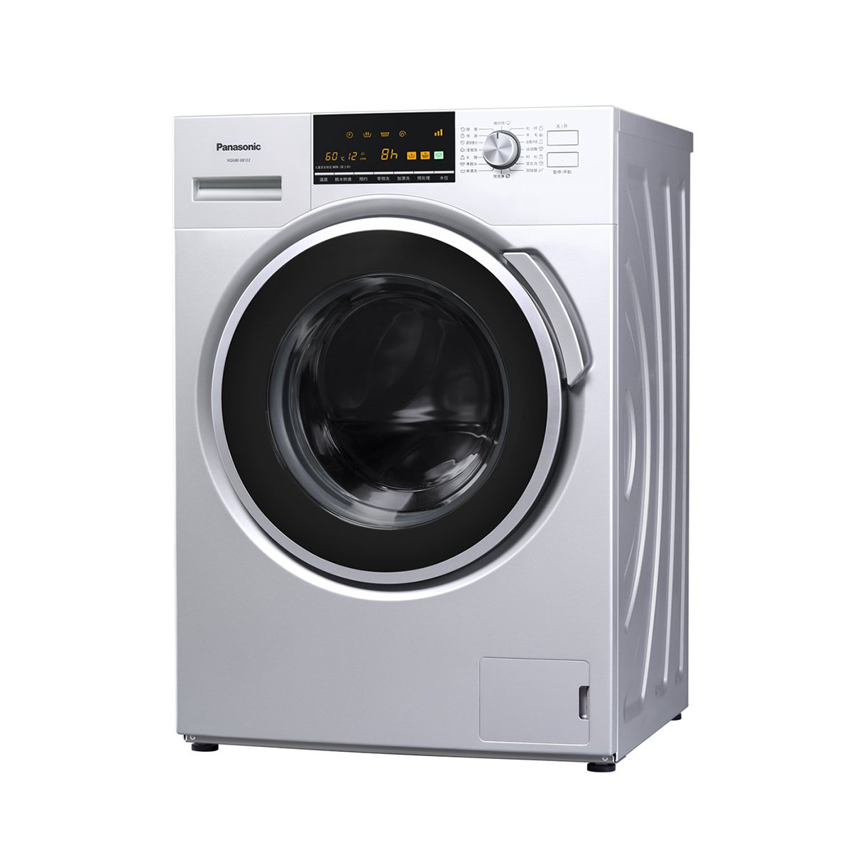 松下8kg大容量全自动滚筒洗衣机xqg80-e8122