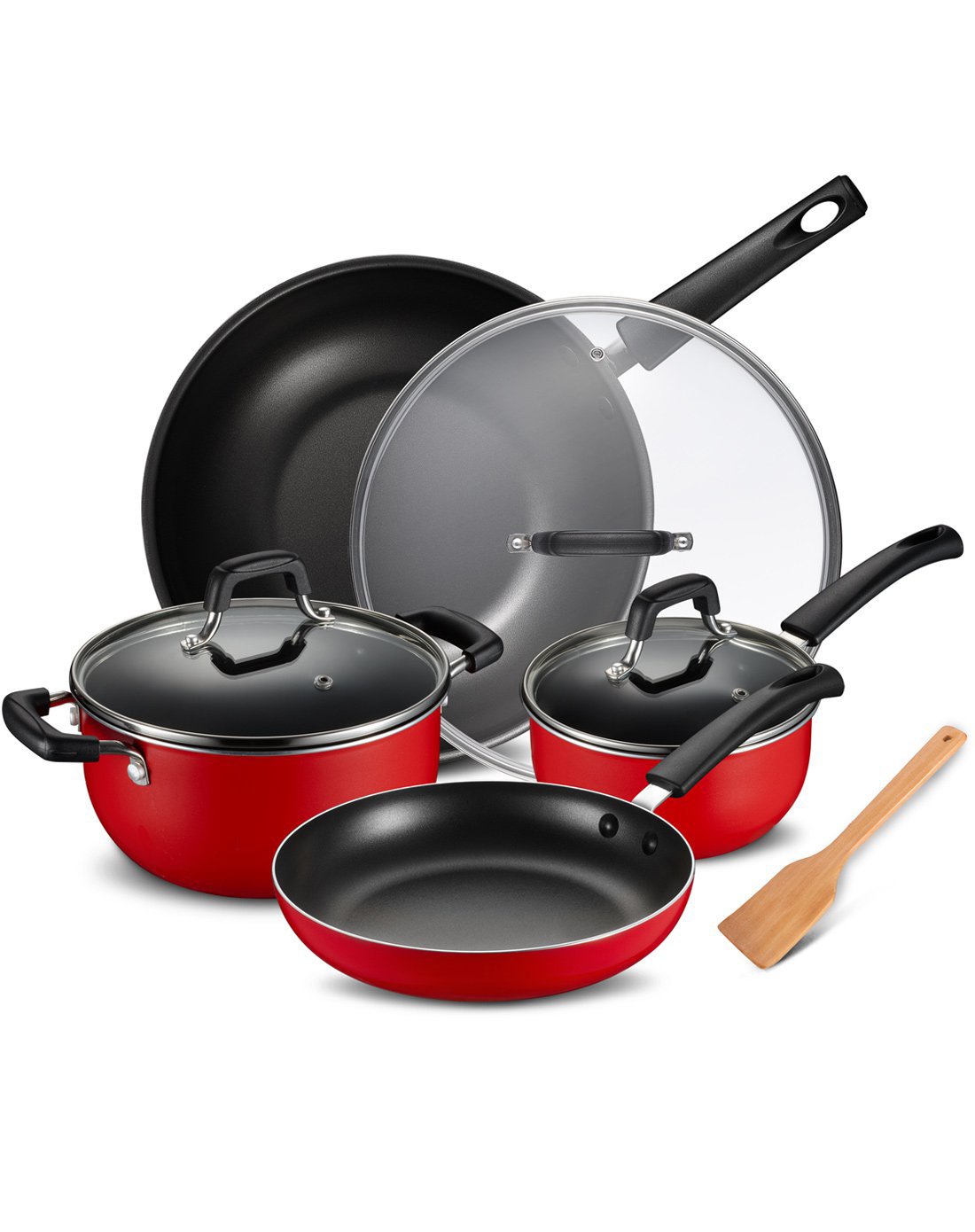 爱仕达厨房用品专场易洁不粘锅四件套锅明火专用炒锅套装wg04tnjc-r