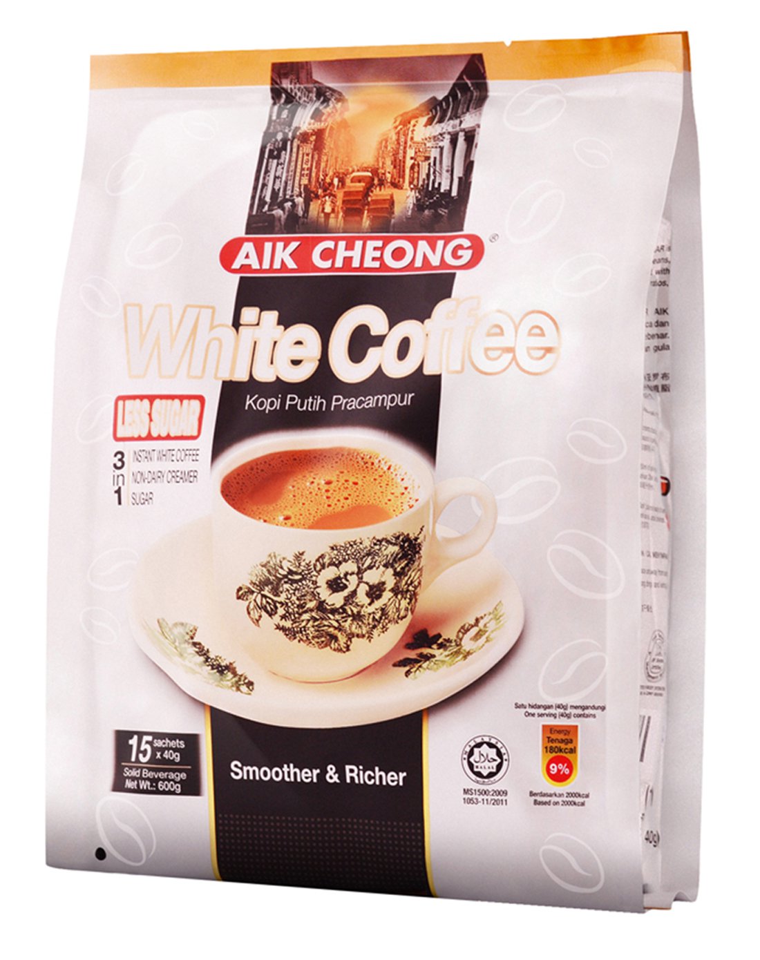 益昌aik cheong 三合一白咖啡(拉咖啡) 40g*15包/袋