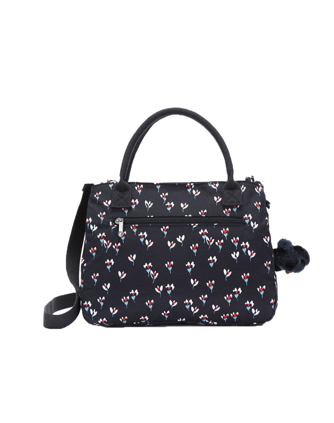 kipling凯浦林休闲女包单肩包手提包斜挎包蓝底浅粉小碎花