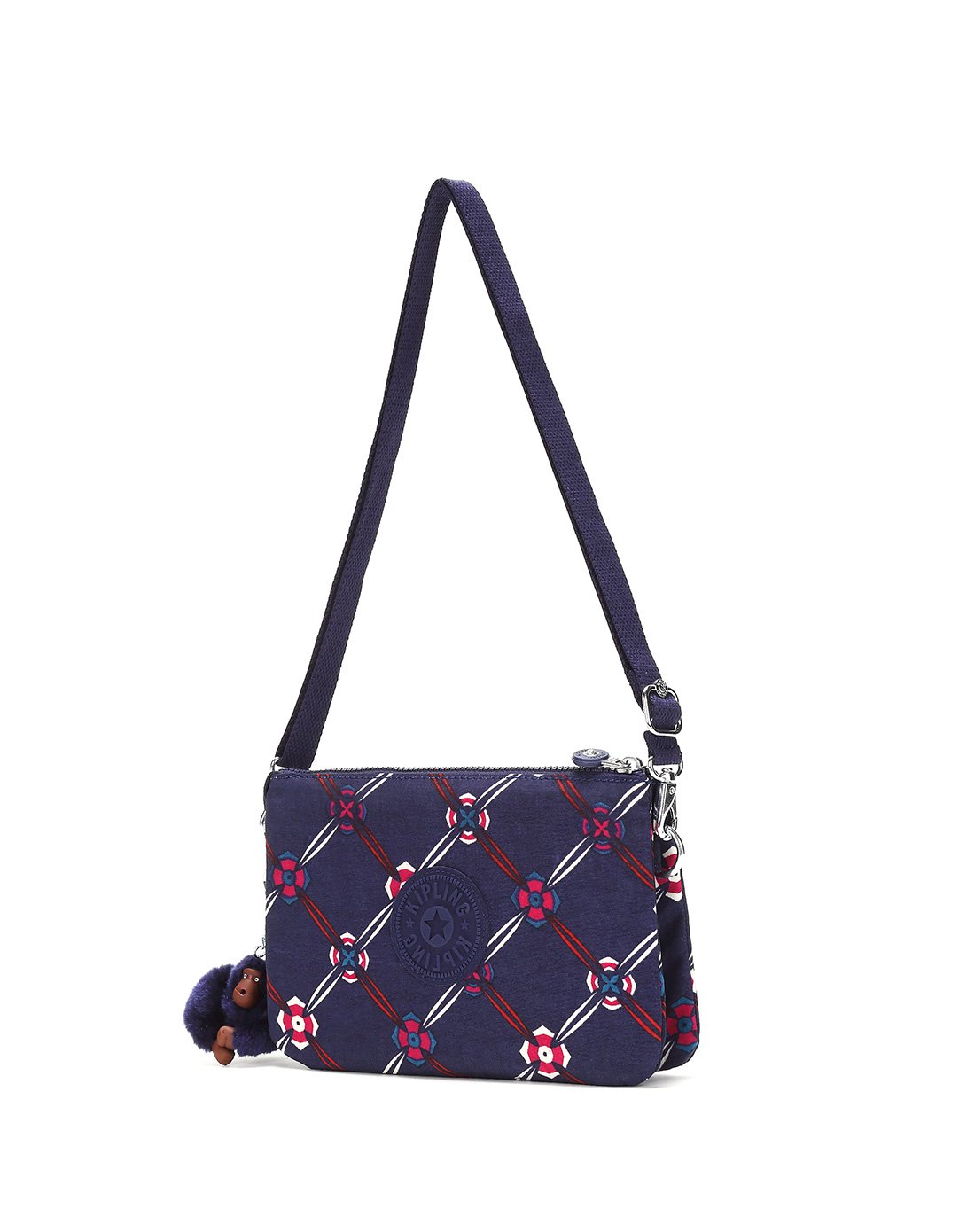 kipling凯浦林印花女包休闲时尚斜挎k15155尼龙小方包单肩