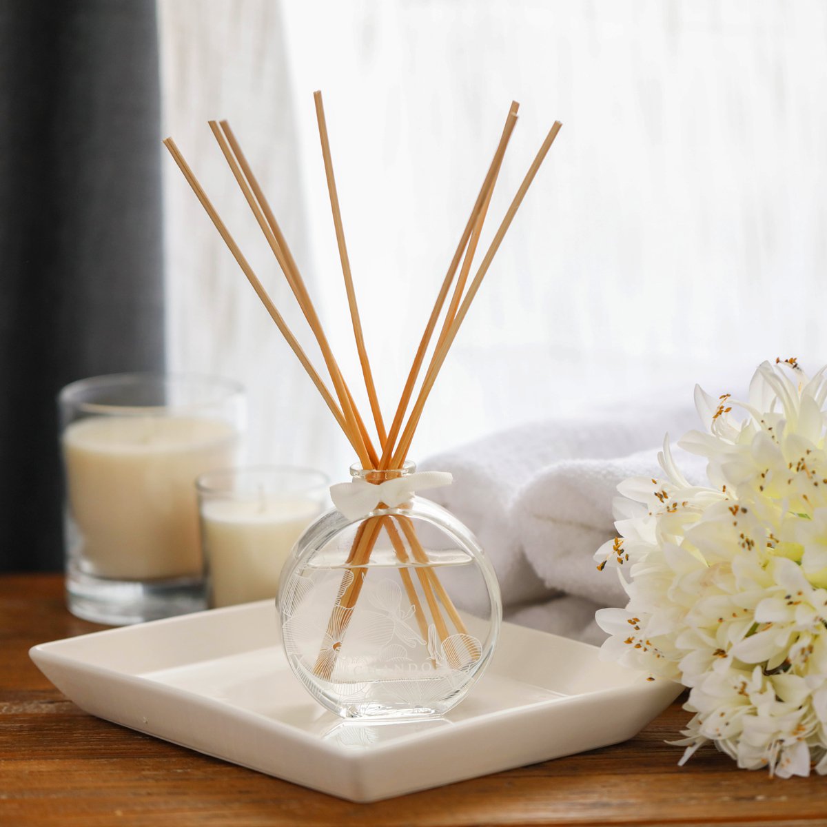 香度 丝印藤条 香熏香氛 无火香水 家居净味散香 自带80ml家居香薰