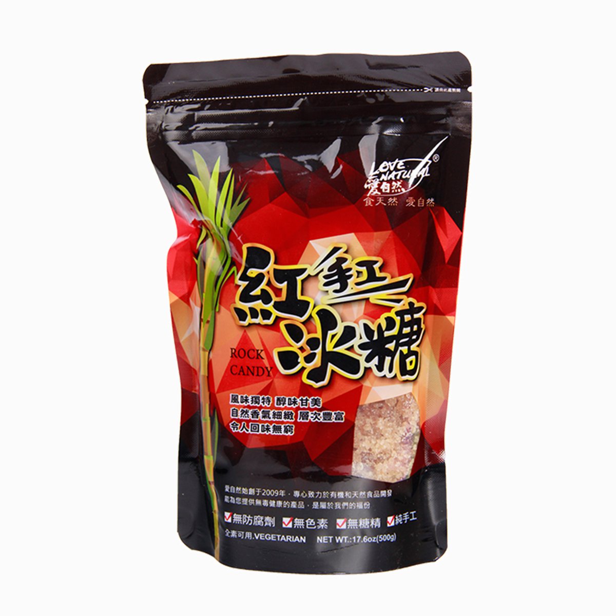 爱自然手工红冰糖500g/袋