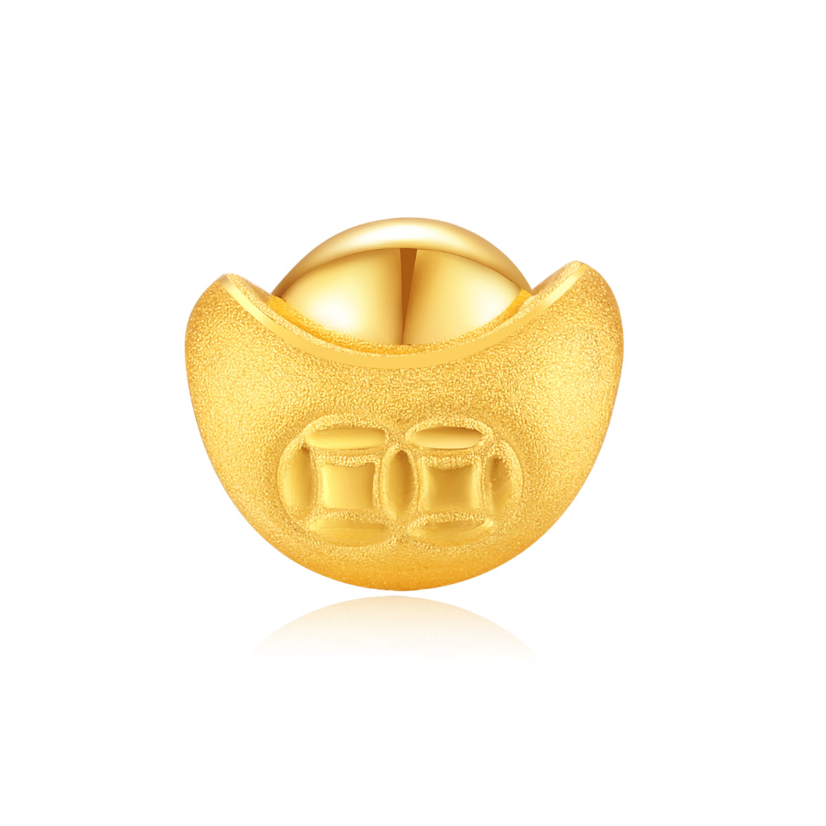 吉盟珠宝 黄金转运珠元宝系列3d硬金女士足金金钱款元宝红绳手链