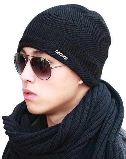 男士针织帽羊毛帽子保暖包头帽男士秋冬季毛线帽