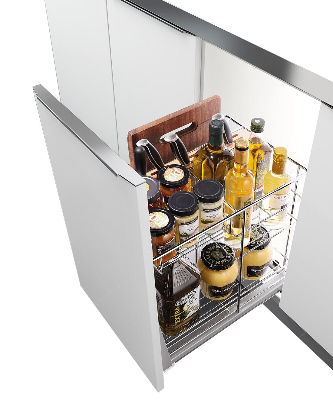 悍高实心线条400柜体不生锈调味拉篮厨房置物架