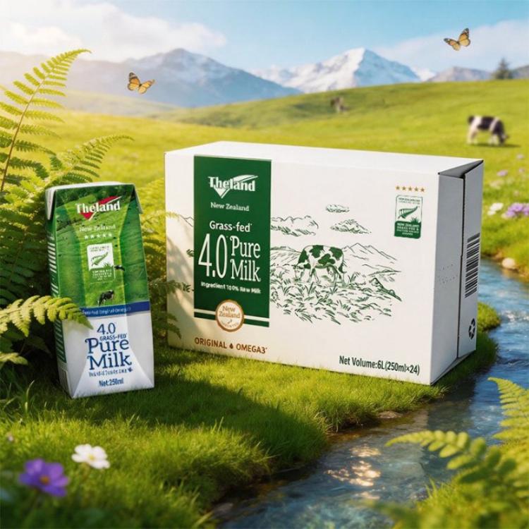 Theland 新西兰进口4.0g蛋白质草饲全脂纯牛奶整箱250ml*24盒