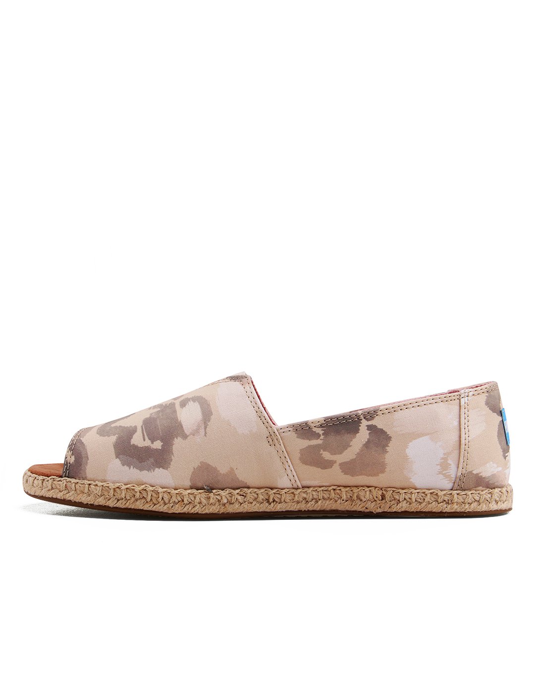 toms女鞋水墨花季露趾懒人鞋鱼嘴凉鞋浅口大码渔夫鞋