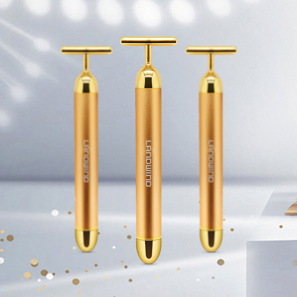 蓝韵 瘦脸提拉紧致24k黄金美容按摩棒 脸部3d电动按摩神器