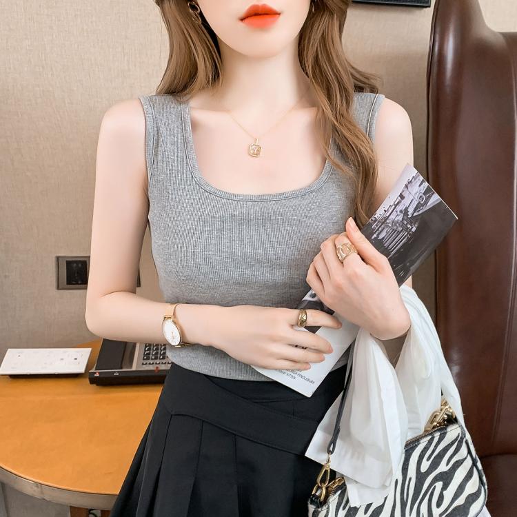 真维斯 【打底外穿】薄款背心显瘦百搭女式背心修身气质无袖T恤上衣女
