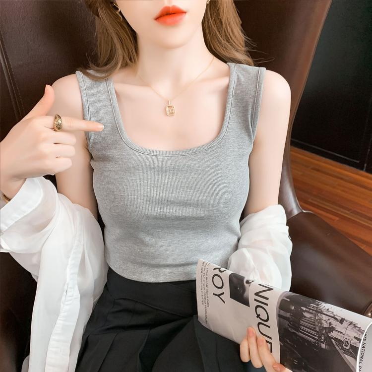 真维斯 【打底外穿】薄款背心显瘦百搭女式背心修身气质无袖T恤上衣女