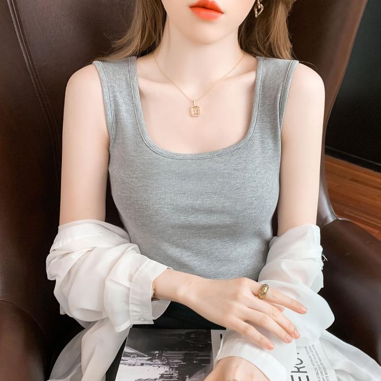 真维斯 【打底外穿】薄款背心显瘦百搭女式背心修身气质无袖T恤上衣女