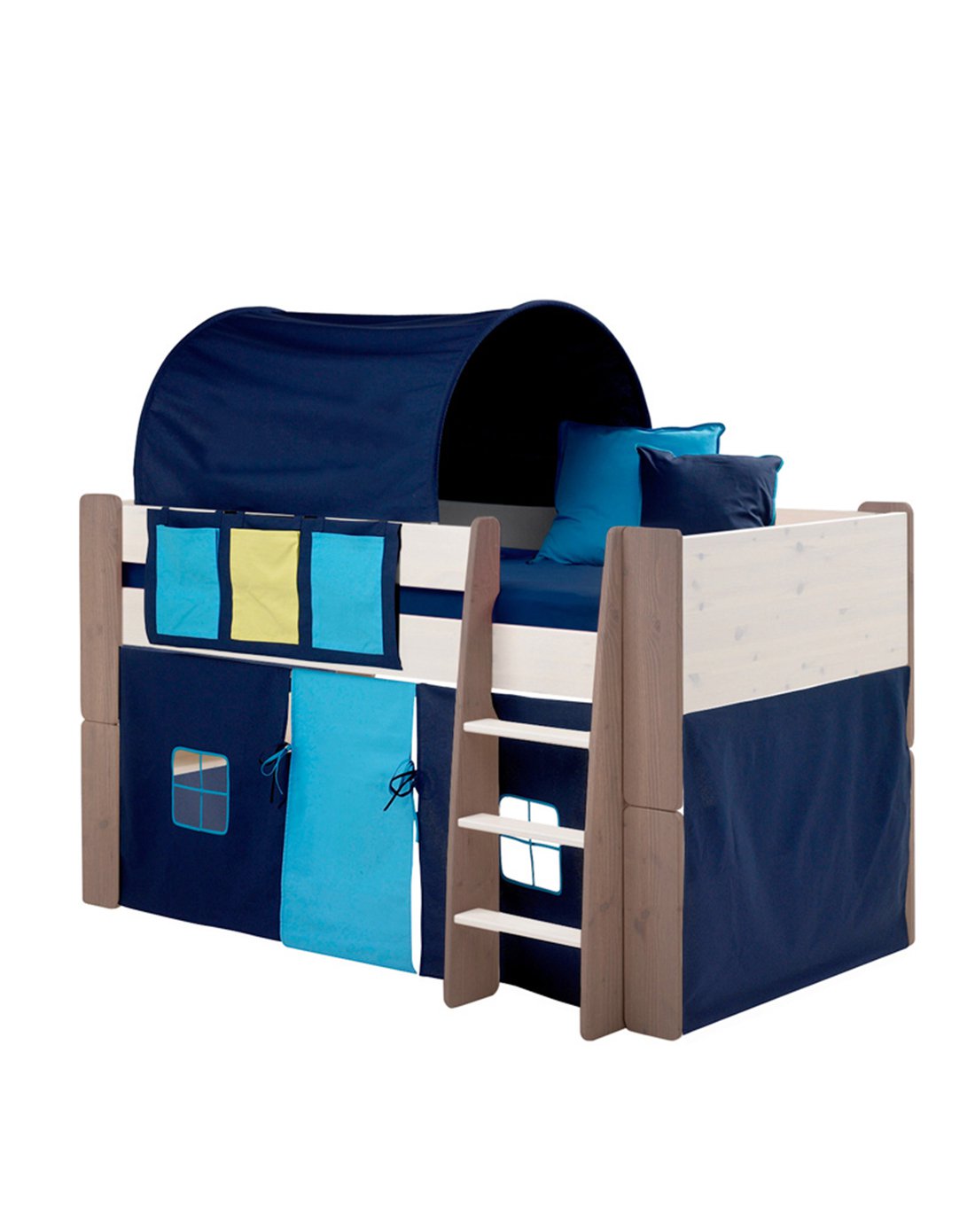 益卡思(eucs)原装进口实木儿童床滑梯上下床带护栏北欧进口原木男孩童